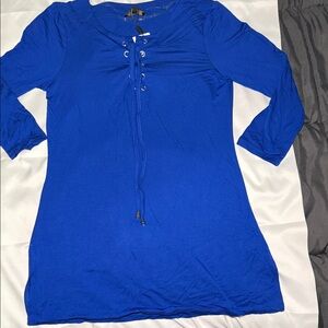 Cupio Royal Blue Lace-Up Tunic